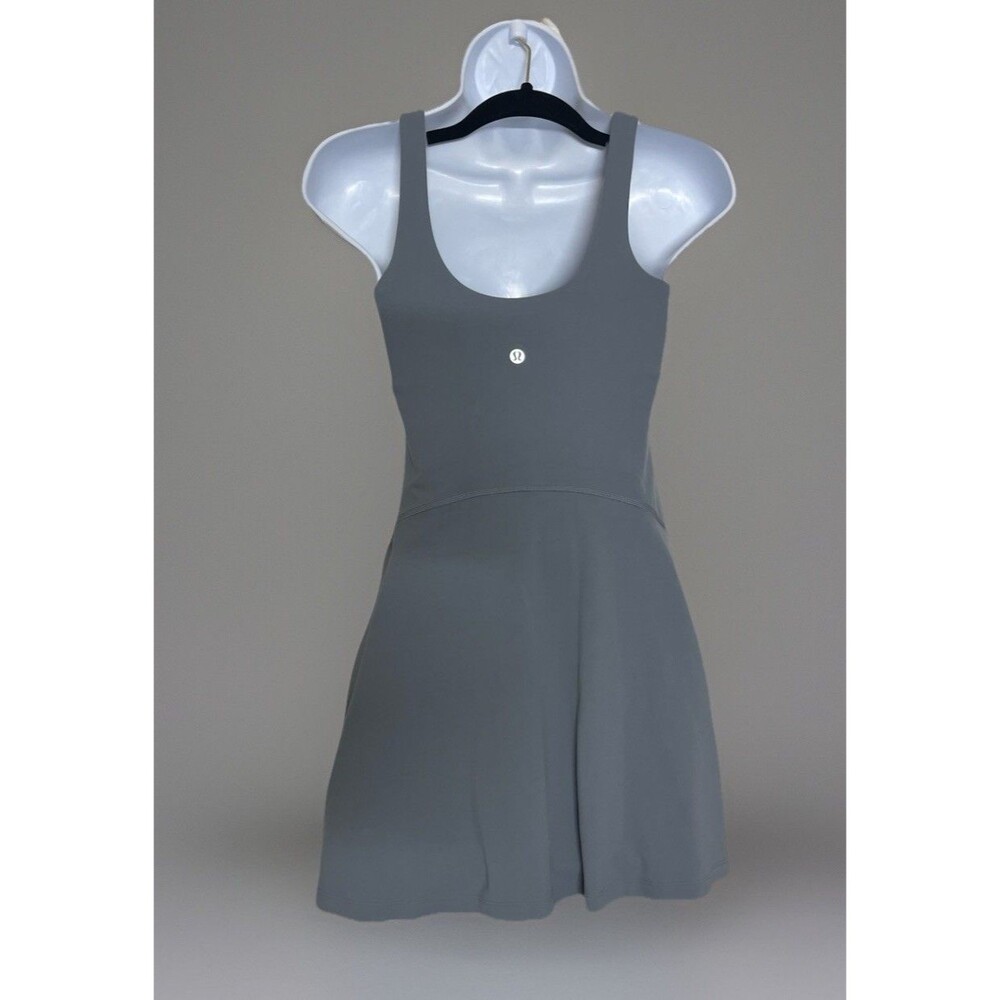 Lululemon Align Dress Size 2 Belgian Blue Grey Shorts Padded Tennis Gym Sports - Picture 3 of 10